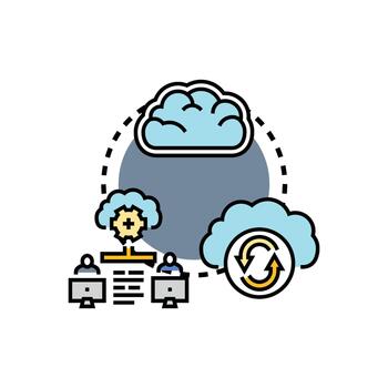 Cloud server database mesh computing forms data network vector