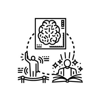 Active understanding developing knowledge learning mind concepts. vector