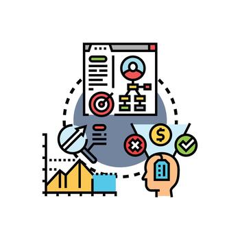Data driven decision making forms process illustration vector
