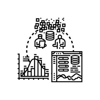 Streaming analytics concept visualizing. data modern processing set vector
