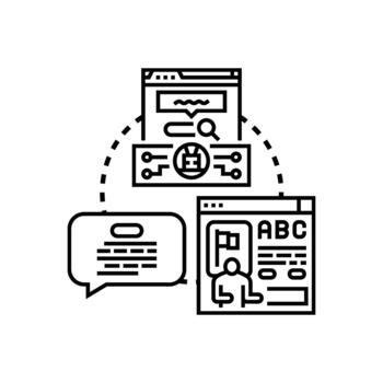 sensible idioma simplificado modelo Procesando información. generando formas texto vector