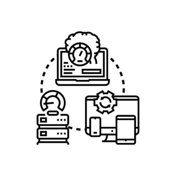 computadora sistema eficiencia mejoramiento. mezcla datos serie Procesando vector
