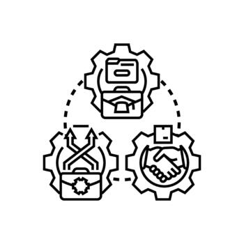 Defect tracking workflow process set implementing software development vector