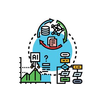 artificial. inteligencia datos modelado concepto desarrollando tecnología vector