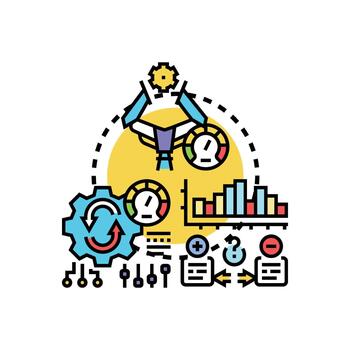 Workflow optimization measurement process concept vector