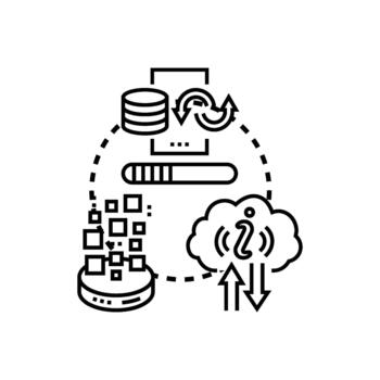 robusto datos. archivar nube informática sistema vector