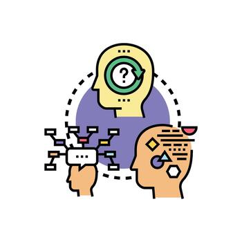 Logical thinking concept developing mind range edition processes solution vector