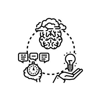 Brainstorming idea concept developing multistyle variants creative solution process vector