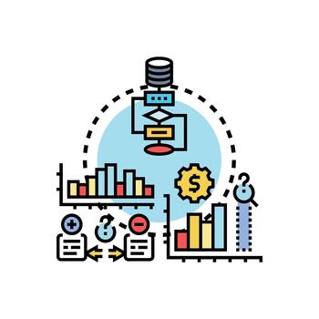 rango negocio analítica inteligencia Procesando datos visualización concepto vector