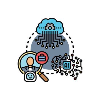 Machine intelligence processing analyzing human data edition vector