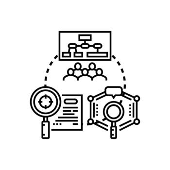 Collaborative forms study team research process vector