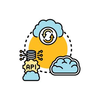 nube migración proceso datos información tecnología limpiar concepto vector