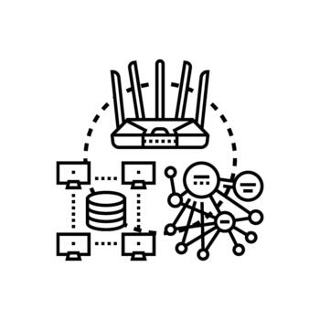 mix Network performance analysis data optimization concept vector