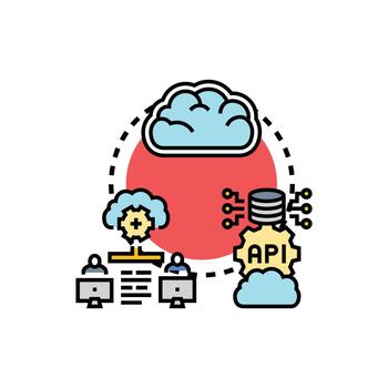 profesional nube arquitecto desarrollando seguro nube informática soluciones vector