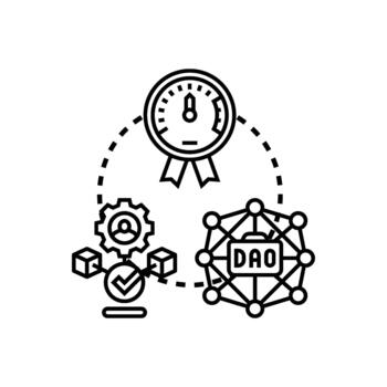 Decentralized code timeline blockchain development process vector