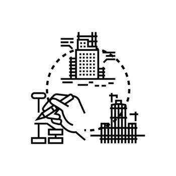 Building design constructing support framework development variants process vector