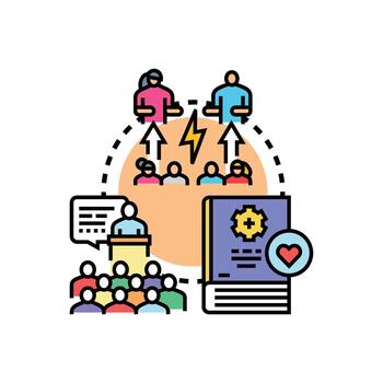 Intergenerational learning process transmitting knowledge modern between generations vector