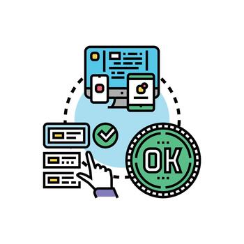Software testing approval process across multiple devices vector
