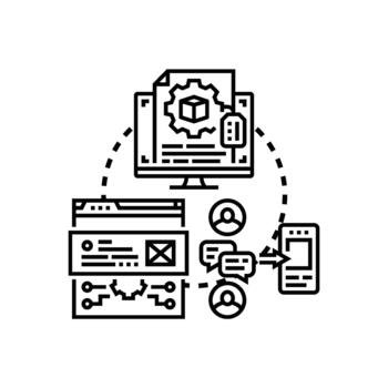 Prototype. validation process with user feedback testing vector