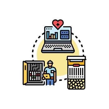 Data labeling process for. machine learning analysis vector