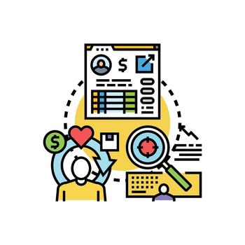 punto de contacto analítica concepto variaciones cliente experiencia datos vector