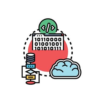 objeto orientado programación concepto representando software desarrollo ecosistema multiestilo vector
