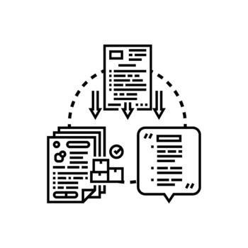 documento buscar datos Procesando concepto formas vector