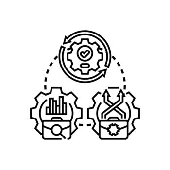 Executives driving project forms implementation management cycle vector