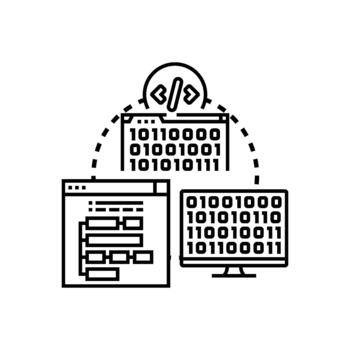 programación moderno codificación digital desarrollo software Ingenieria concepto vector