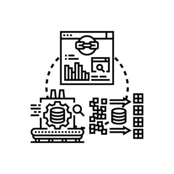 datos conjunto analítica Procesando información para negocio mejoramiento vector