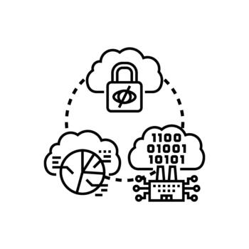 nube informática tutor gerente seguro datos analítica y infraestructura vector