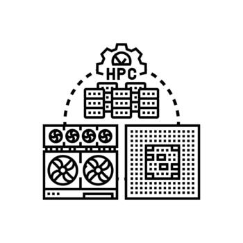 Processor core computing architecture concept visualization vector