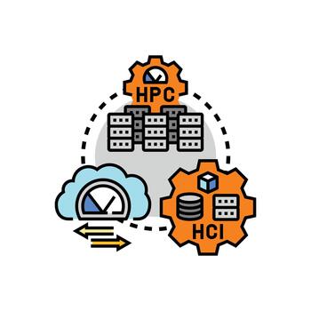 Networked. computing platform system infrastructure styles concept vector
