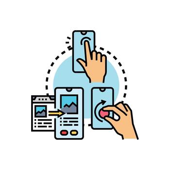 móvil ui limpiar constructor herramienta creando solicitud. interfaz diseño vector