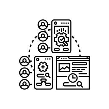 usuario estudiar investigando interfaz desarrollando estilizado optimizando proceso vector