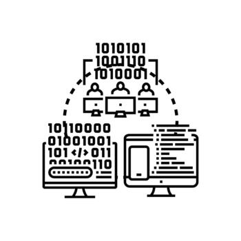 codificación desarrollando conjunto programación software solicitud datos solución equipo vector