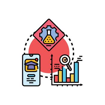 E learning forms progress panel with online performance analytics vector