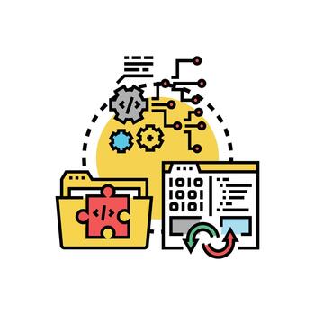 moderno código creación espacio de trabajo programación desarrollo proceso vector