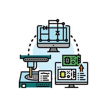 Hardware initialization process with engineering and coding modern vector