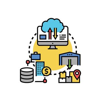 subiendo información datos fluir nube edición informática concepto vector
