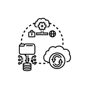 Cloud computing management console concept vector