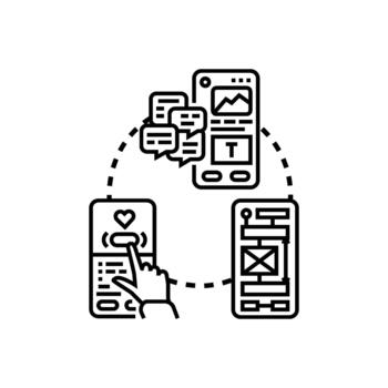 User interface experience improving development process variants vector