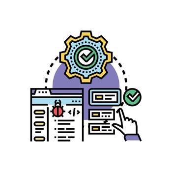 código validación proceso para software desarrollo calidad paquete garantía vector