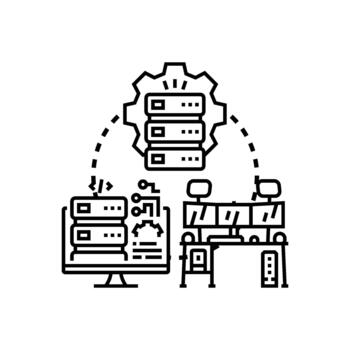 servidor hardware componentes gerente nube informática infraestructura vector