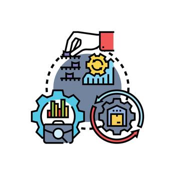 Process optimization analytics concept visualizing workflow analysis vector