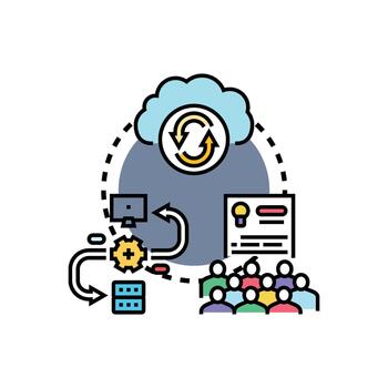Open source resource sharing data network concept vector
