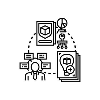 Concept formation process thinking idea development vector