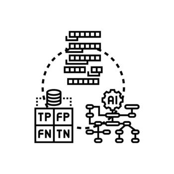 Subtle information insertion, data processing looks artificial intelligence concept vector
