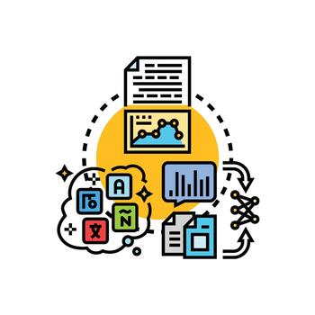 First generation language foundational pack programming concept vector