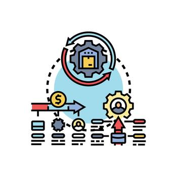 migración. fluir administración sistema optimizando proceso flujo de trabajo vector